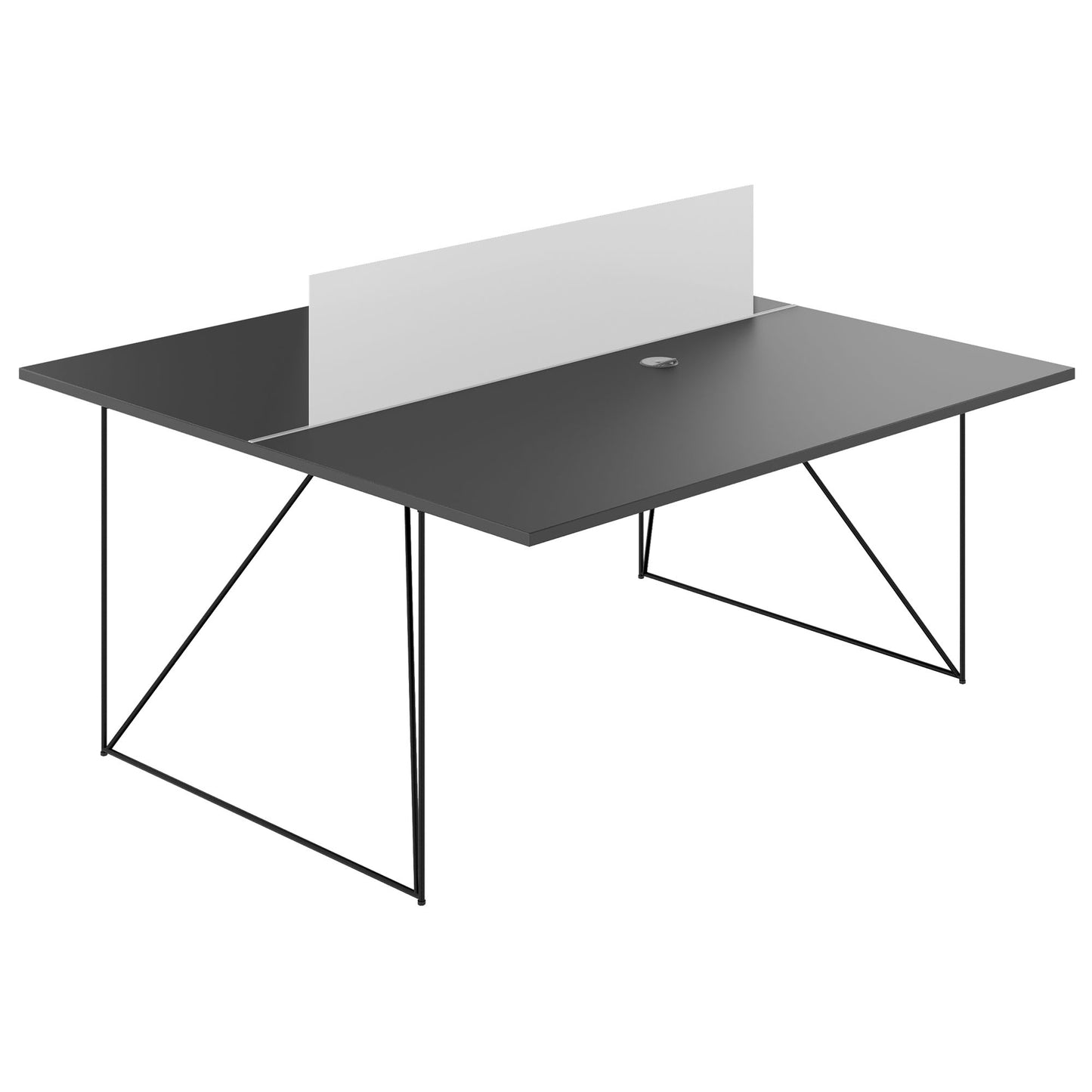 Bureau d'équipe AIR DUO | 1600 x 1600 mm, électrifié, anthracite