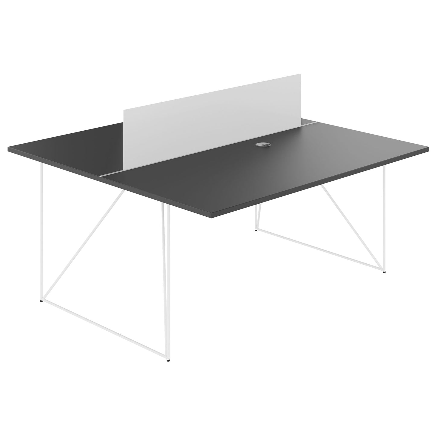 Bureau d'équipe AIR DUO | 1600 x 1600 mm, électrifié, anthracite