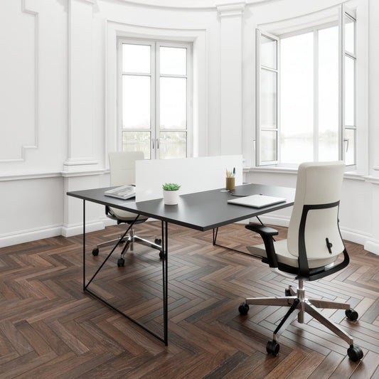 AIR DUO team desk | 1600 x 1600 mm, electrified, anthracite