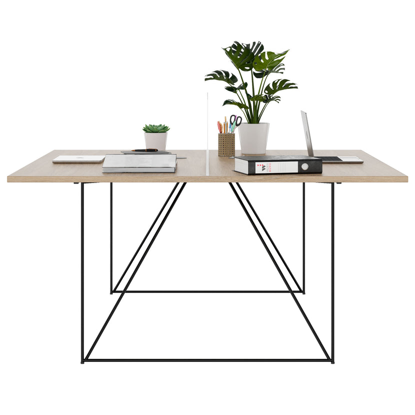 AIR DUO Desk del team | 1600 x 1600 mm, quercia ambra elettrificata
