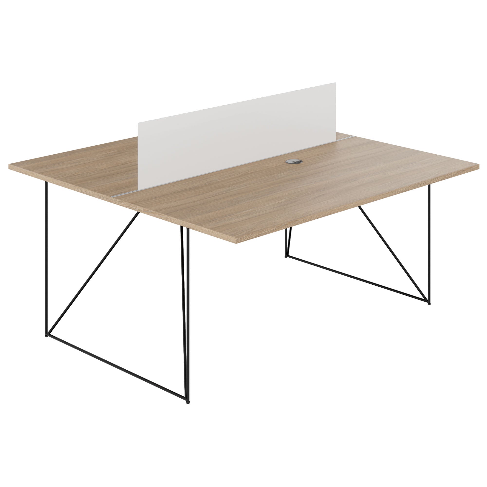 AIR DUO Desk del team | 1600 x 1600 mm, quercia ambra elettrificata