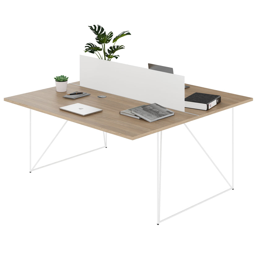 AIR DUO Desk del team | 1600 x 1600 mm, quercia ambra elettrificata