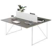 Bureau d'équipe AIR DUO | 1600 x 1600 mm, électrifié, gris Cubanite