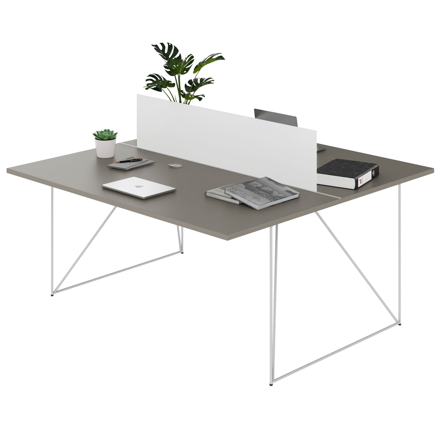 AIR DUO team desk | 1600 x 1600 mm, electrified, Cubanite gray