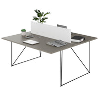 Bureau d'équipe AIR DUO | 1600 x 1600 mm, électrifié, gris Cubanite