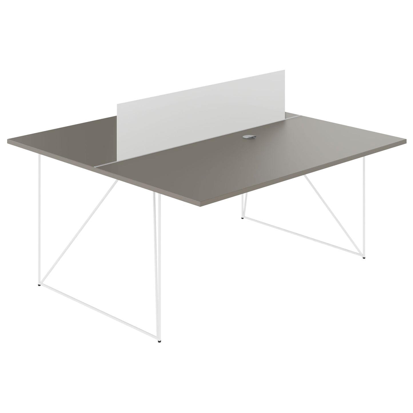 Bureau d'équipe AIR DUO | 1600 x 1600 mm, électrifié, gris Cubanite