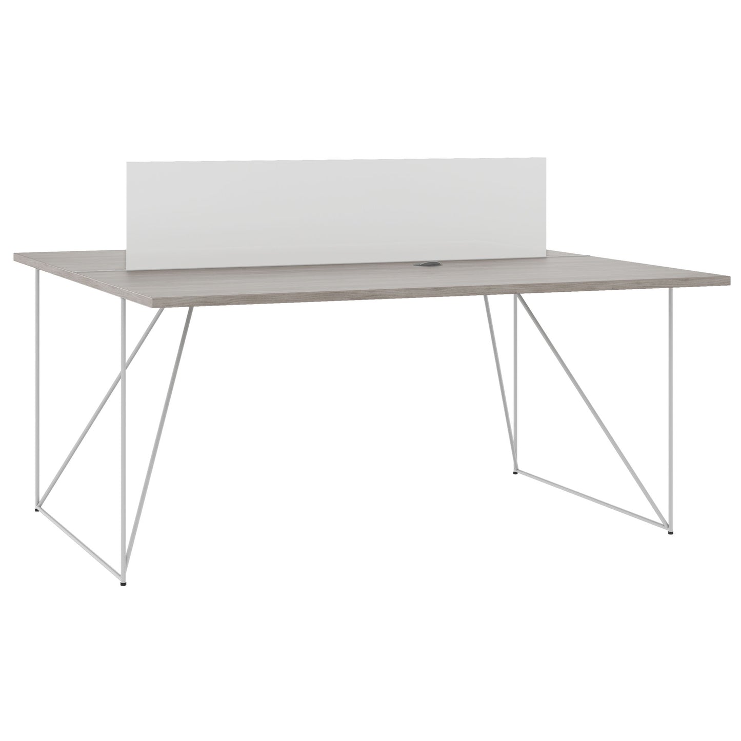 AIR DUO Desk del team | 1600 x 1600 mm, elettrificato, grigio di quercia nord