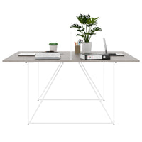 AIR DUO team desk | 1600 x 1600 mm, electrified, gray northern oak