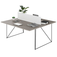 AIR DUO team desk | 1600 x 1600 mm, electrified, gray northern oak