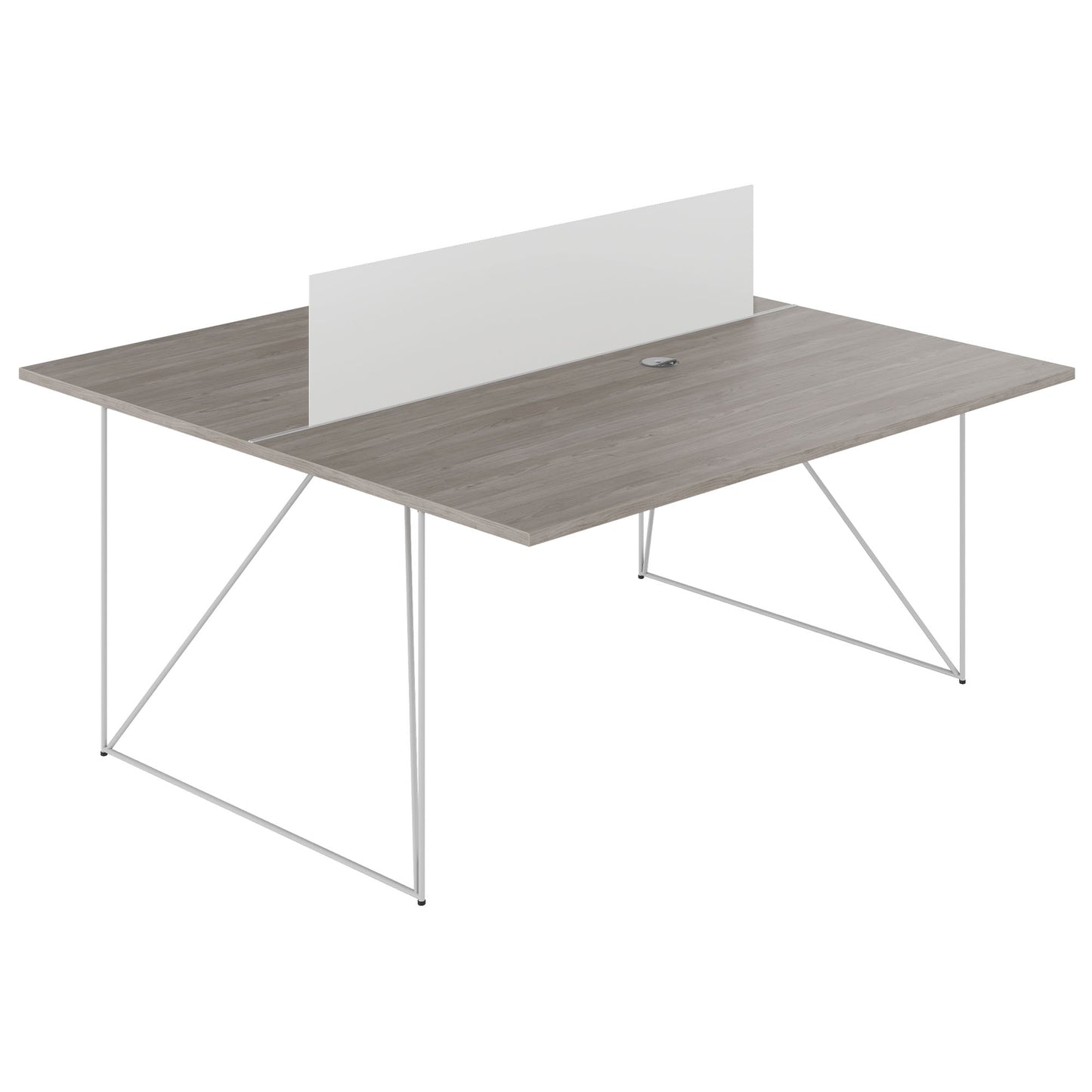 AIR DUO Desk del team | 1600 x 1600 mm, elettrificato, grigio di quercia nord