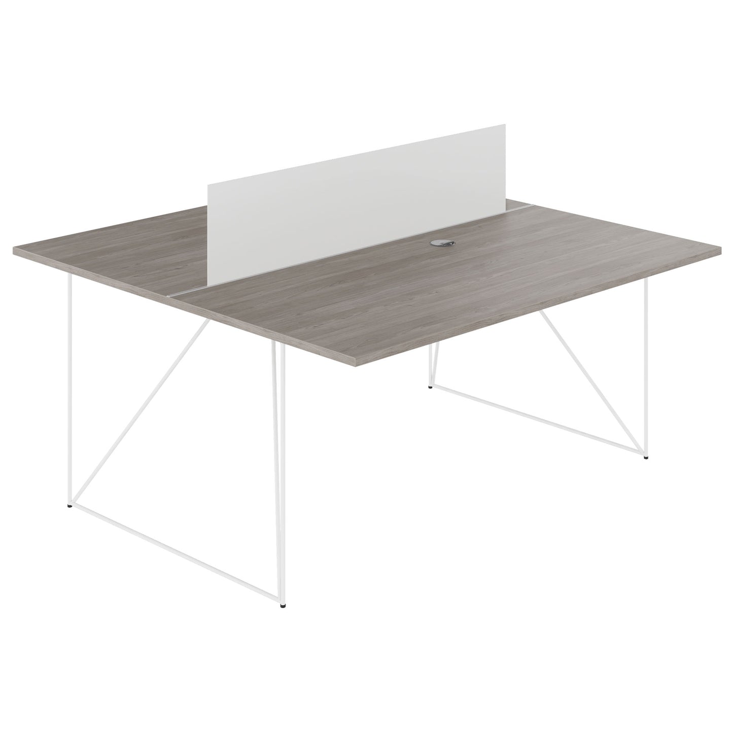 AIR DUO team desk | 1600 x 1600 mm, electrified, gray northern oak