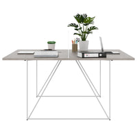 AIR DUO team desk | 1600 x 1600 mm, electrified, gray northern oak