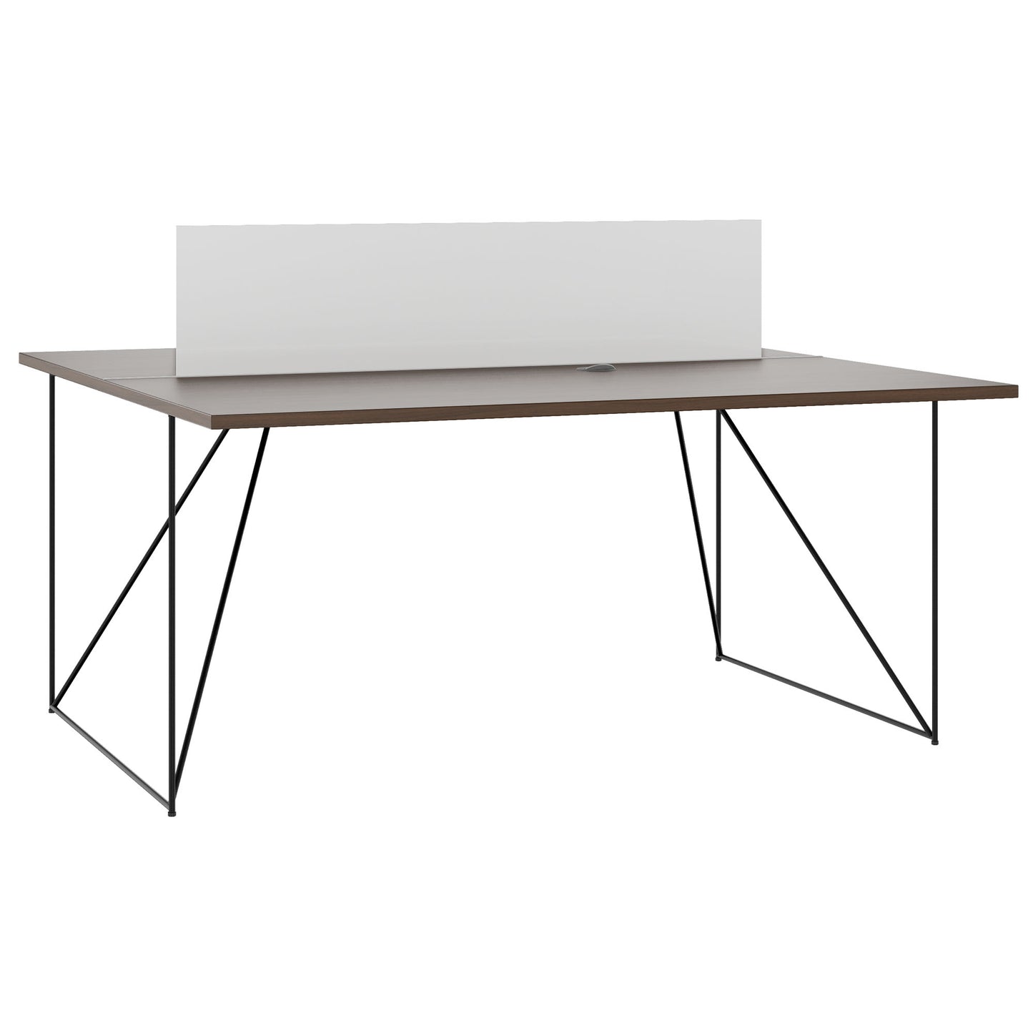 Bureau d'équipe AIR DUO | 1600 x 1600 mm, électrifié, noyer