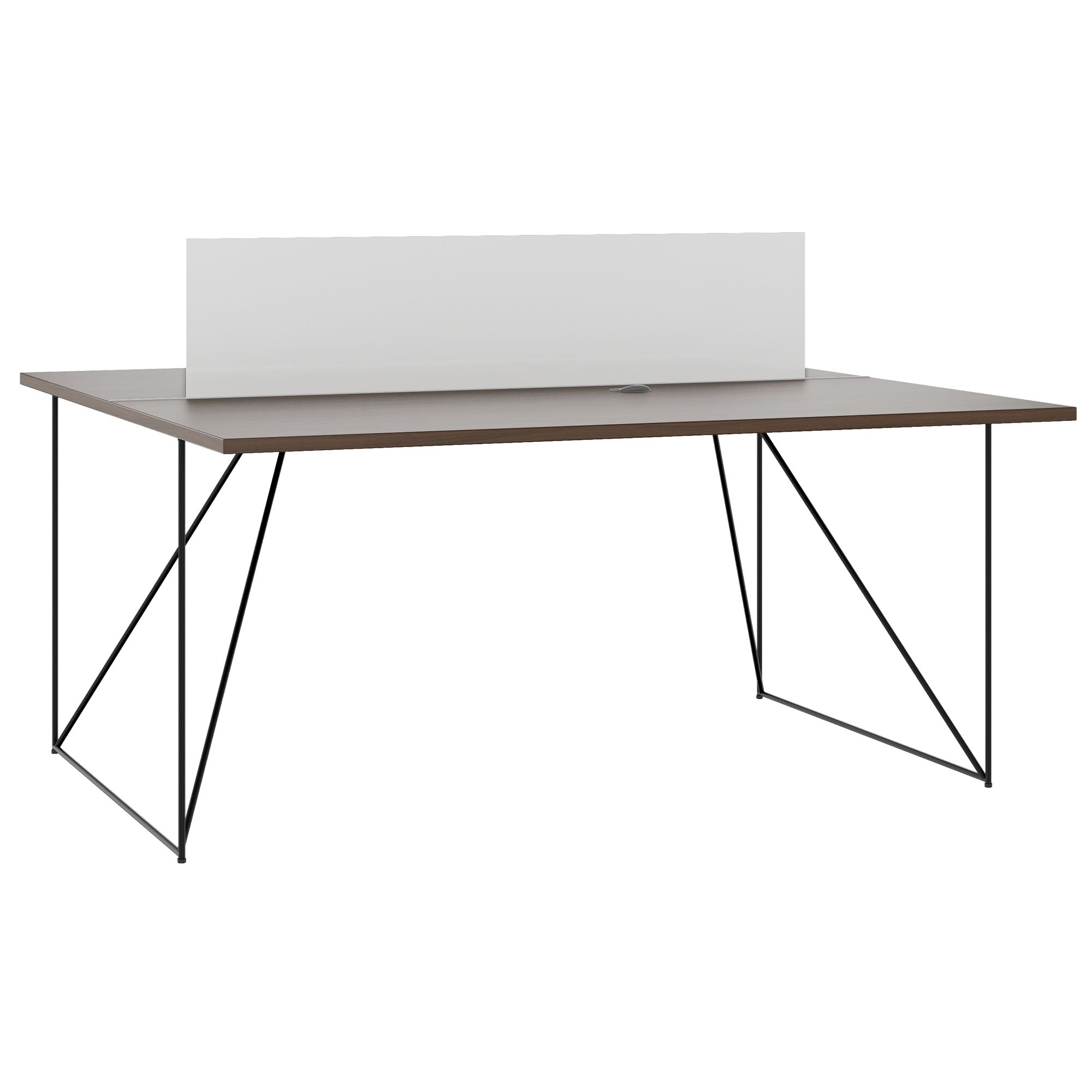 AIR DUO Desk del team | 1600 x 1600 mm, elettrificato, noce