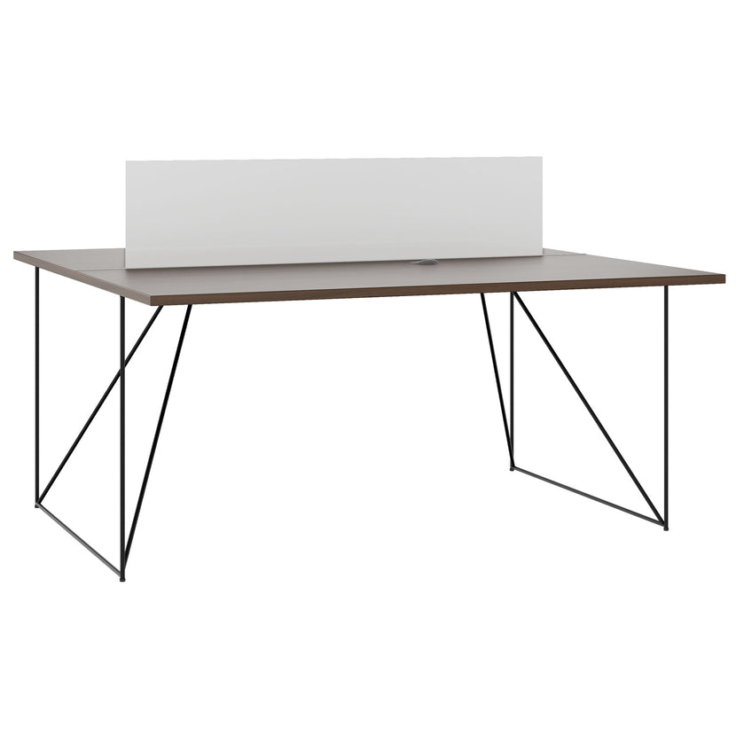 AIR DUO Desk del team | 1600 x 1600 mm, elettrificato, noce