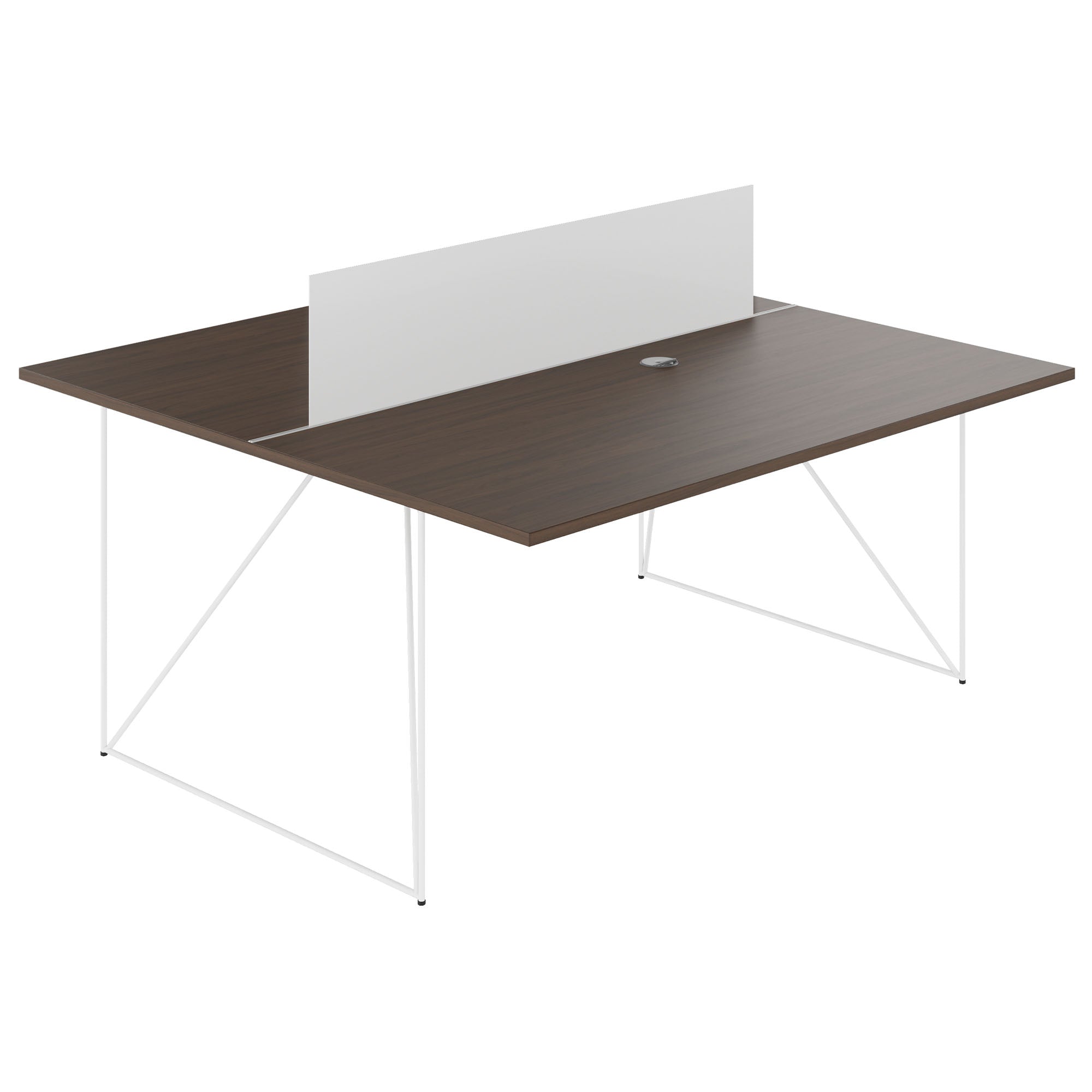 AIR DUO Desk del team | 1600 x 1600 mm, elettrificato, noce