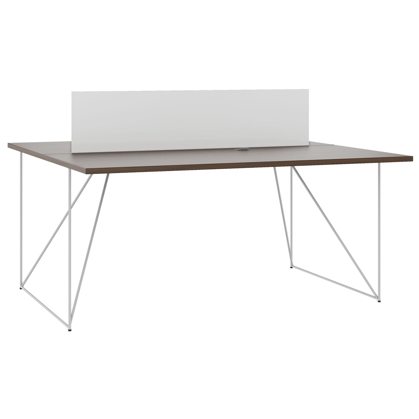 Bureau d'équipe AIR DUO | 1600 x 1600 mm, électrifié, noyer