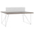 Bureau d'équipe AIR DUO | 1600 x 1600 mm, électrifié, noyer