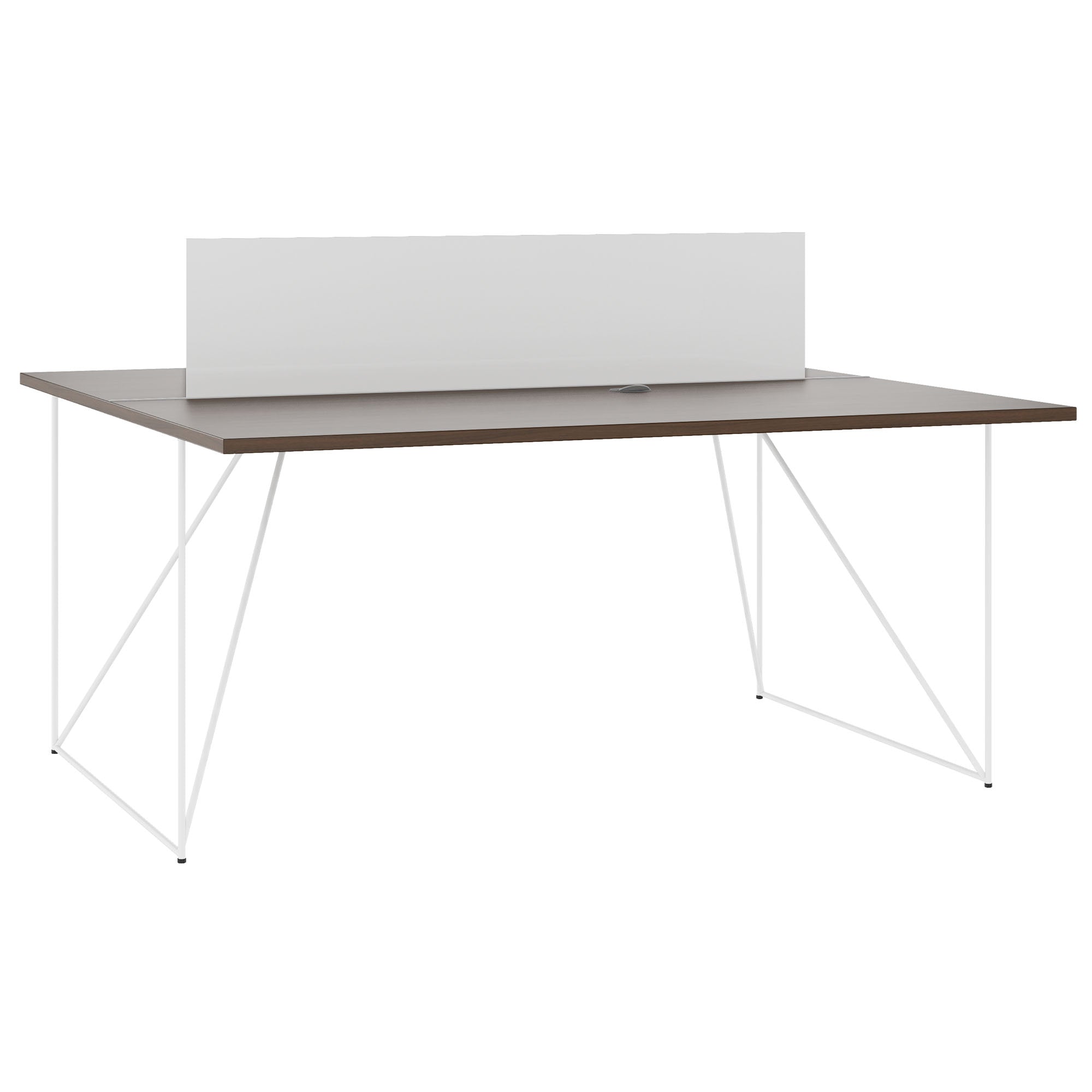 AIR DUO Desk del team | 1600 x 1600 mm, elettrificato, noce