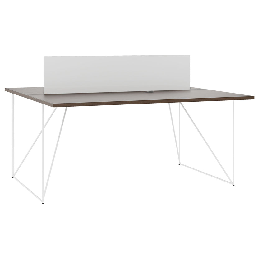 AIR DUO Desk del team | 1600 x 1600 mm, elettrificato, noce
