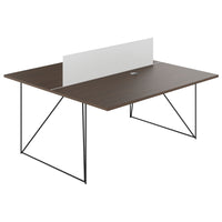 Bureau d'équipe AIR DUO | 1600 x 1600 mm, électrifié, noyer