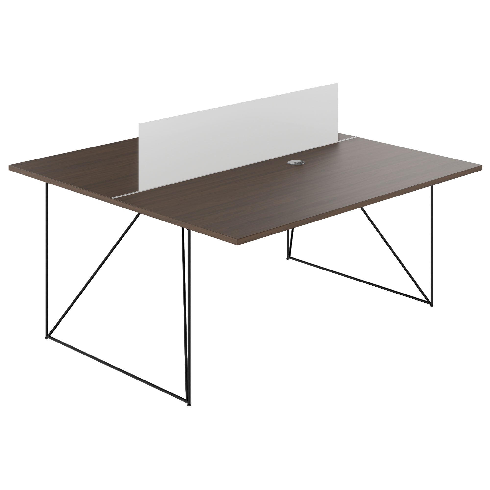 AIR DUO Desk del team | 1600 x 1600 mm, elettrificato, noce