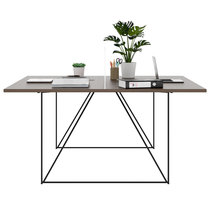 AIR DUO Desk del team | 1600 x 1600 mm, elettrificato, noce