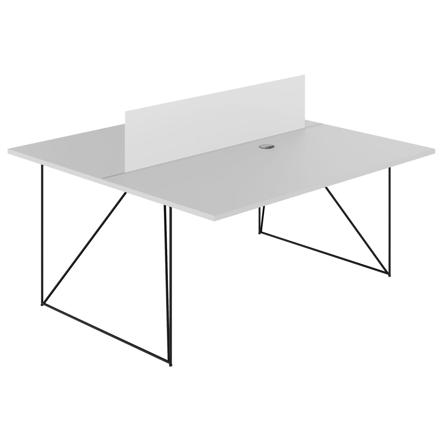 Bureau d'équipe AIR DUO | 1600 x 1600 mm, électrifié, gris perle