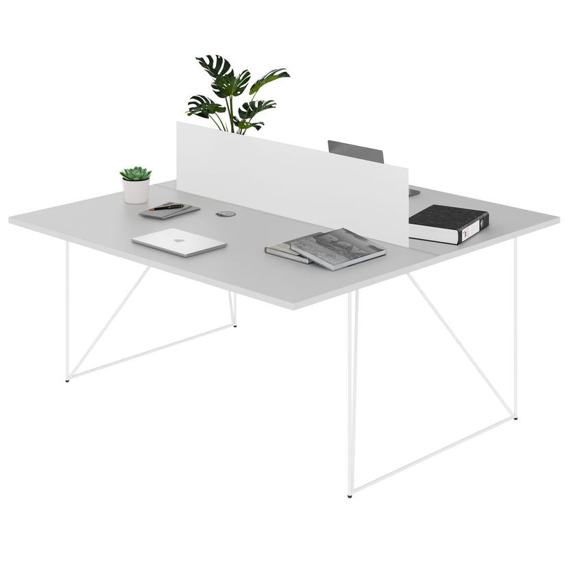 AIR DUO Dessert du bureau | 1600 x 1600 mm, électrifié, gris perlé