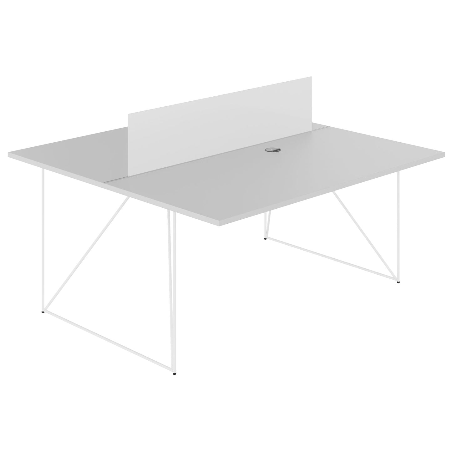 Bureau d'équipe AIR DUO | 1600 x 1600 mm, électrifié, gris perle