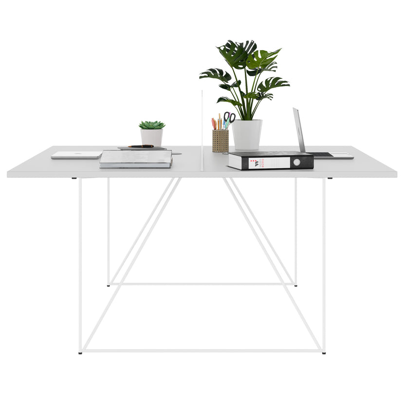 AIR DUO Dessert du bureau | 1600 x 1600 mm, électrifié, gris perlé