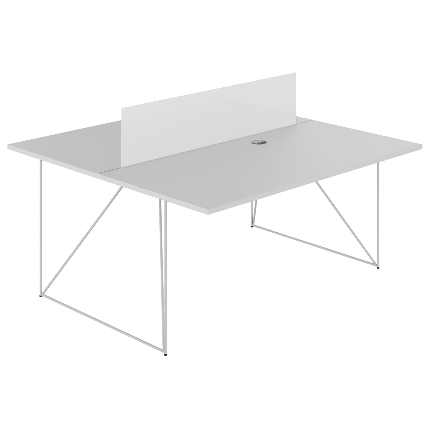 Bureau d'équipe AIR DUO | 1600 x 1600 mm, électrifié, gris perle