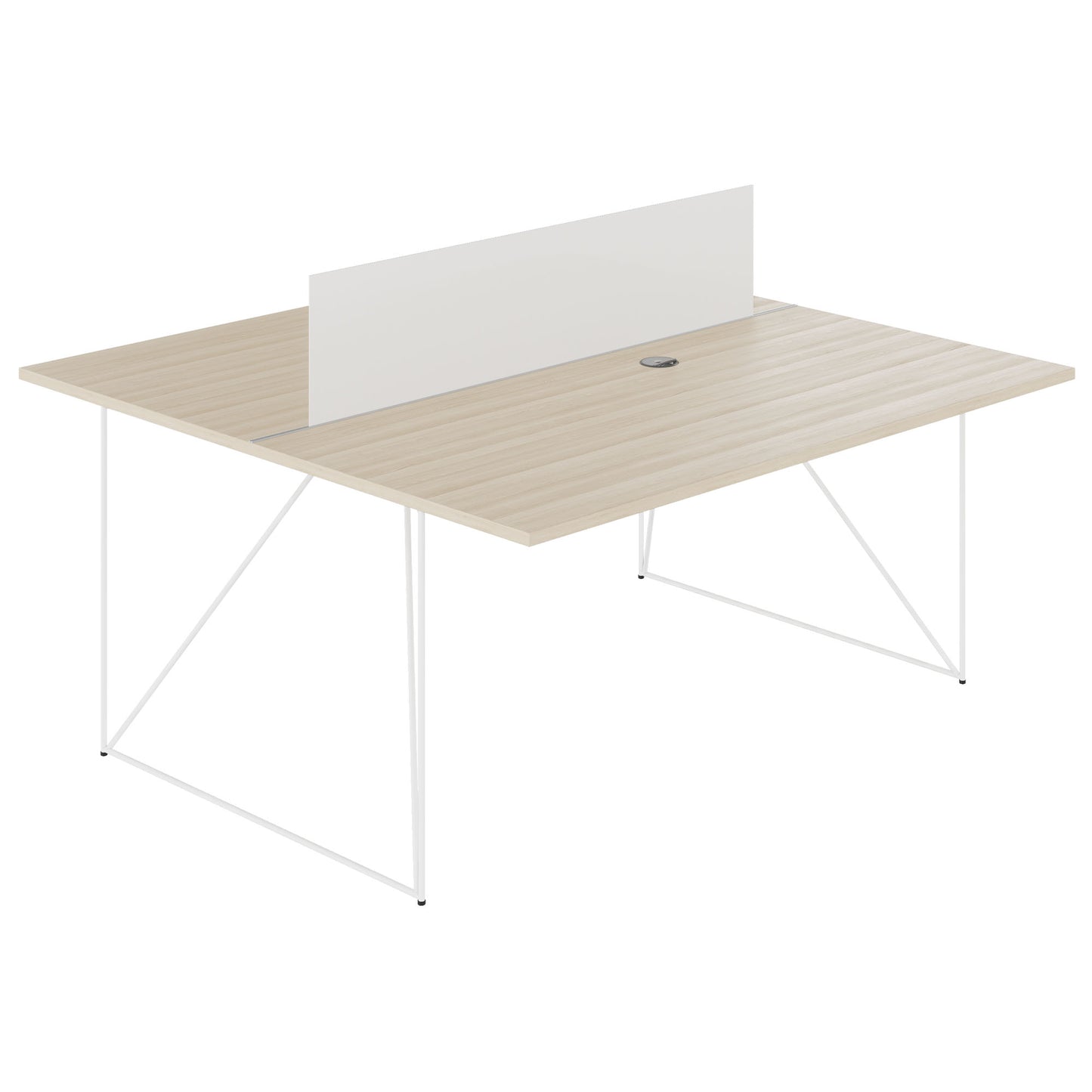 AIR DUO team desk | 1600 x 1600 mm, electrified, sand ash