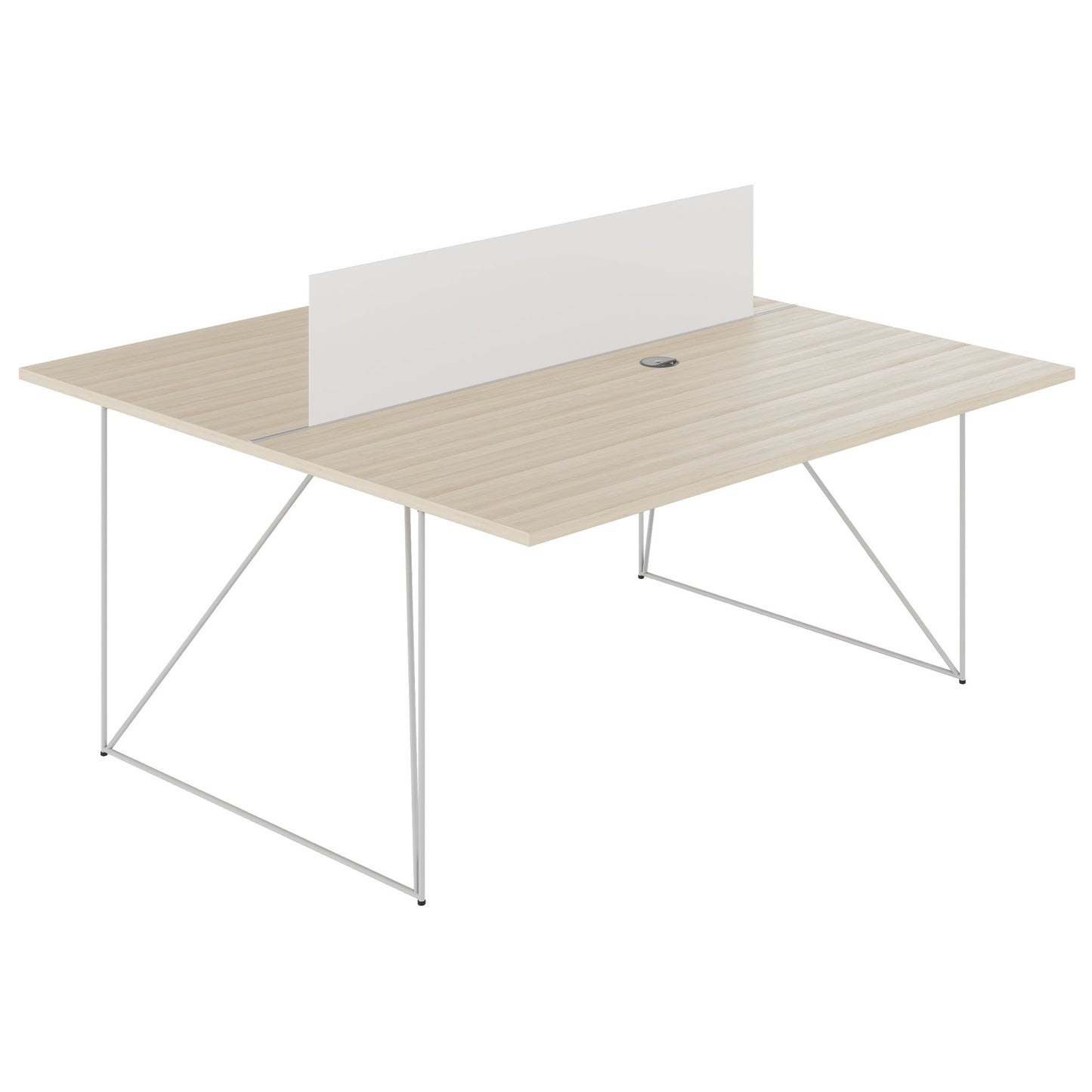 Bureau d'équipe AIR DUO | 1600 x 1600 mm, électrifié, cendre de sable