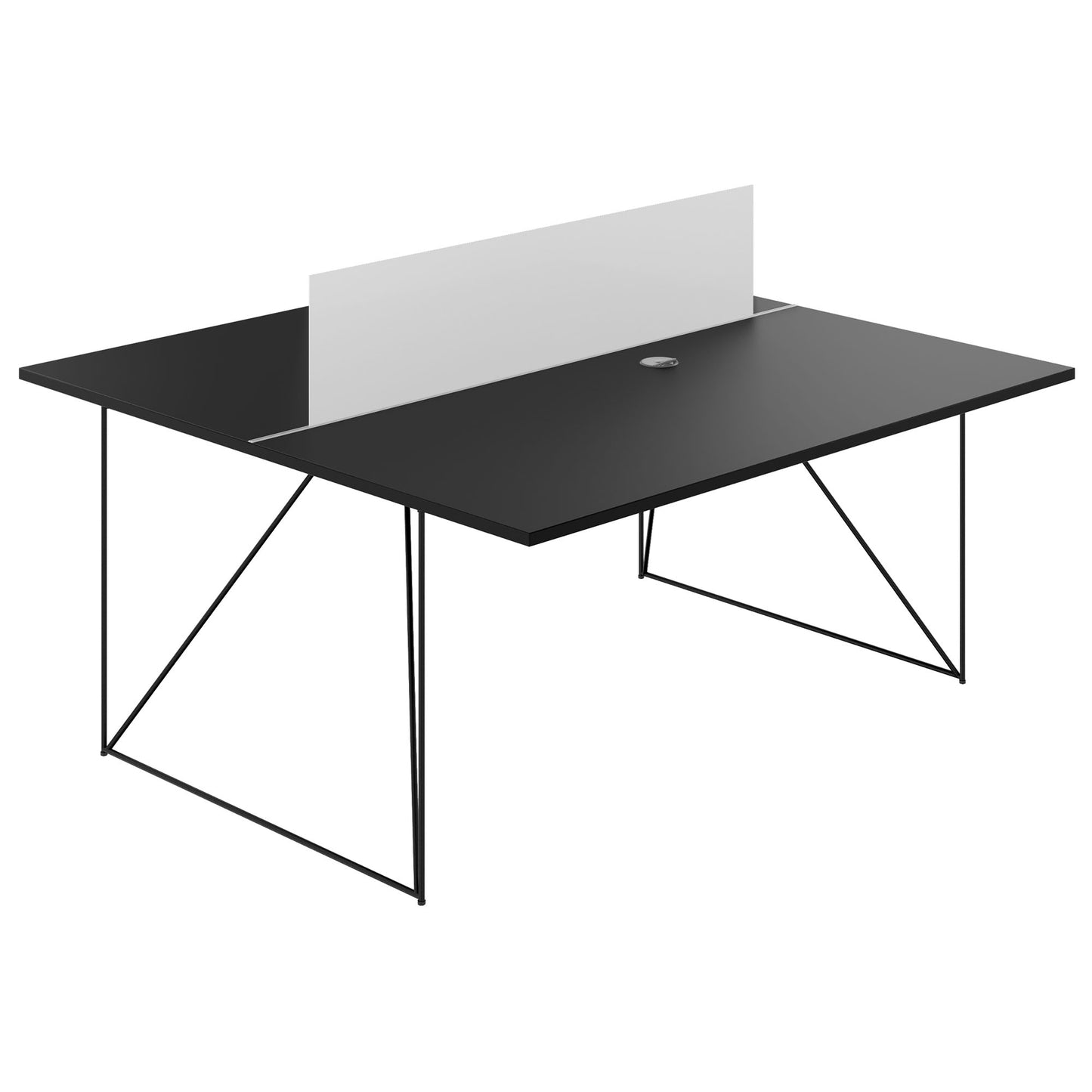 AIR DUO Desk del team | 1600 x 1600 mm, elettrificato, nero