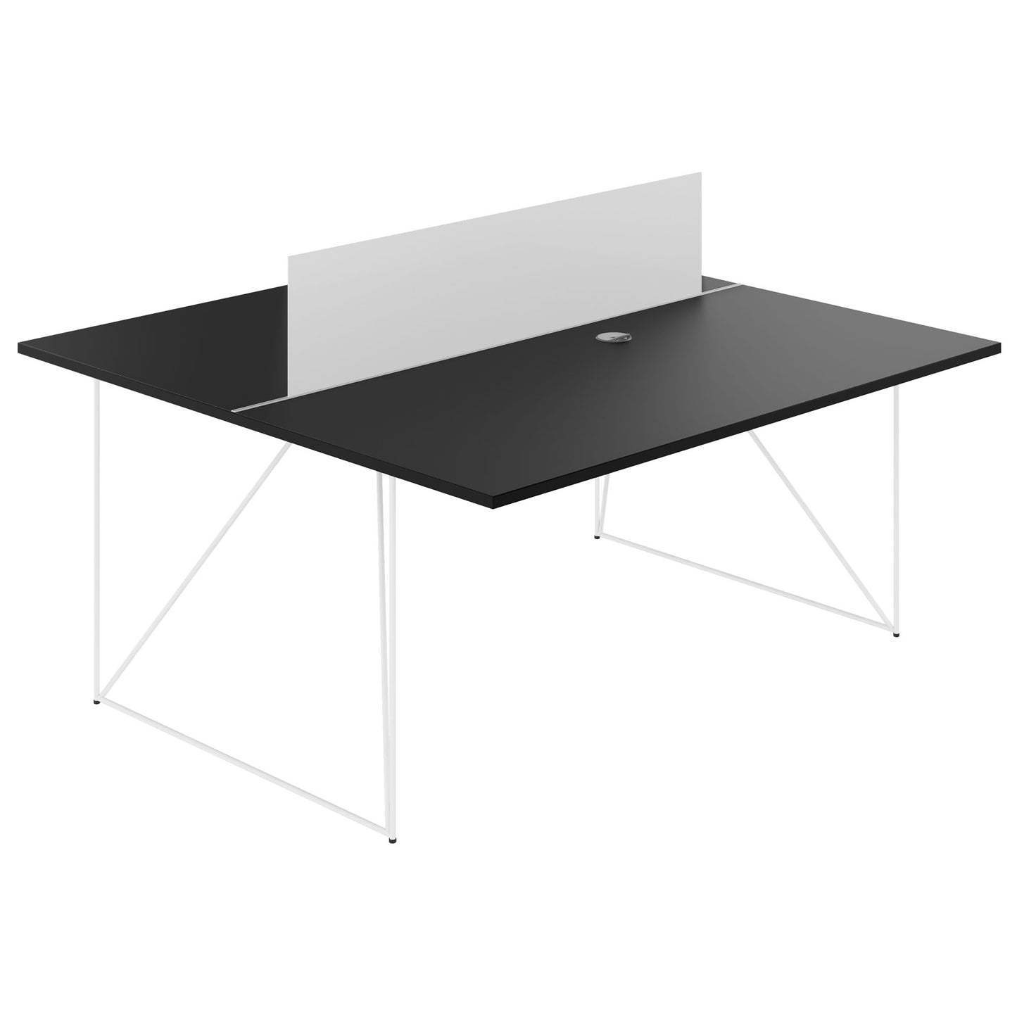 AIR DUO Desk del team | 1600 x 1600 mm, elettrificato, nero