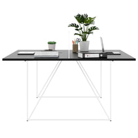 Bureau d'équipe AIR DUO | 1600 x 1600 mm, électrifié, noir