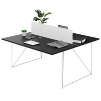 Bureau d'équipe AIR DUO | 1600 x 1600 mm, électrifié, noir