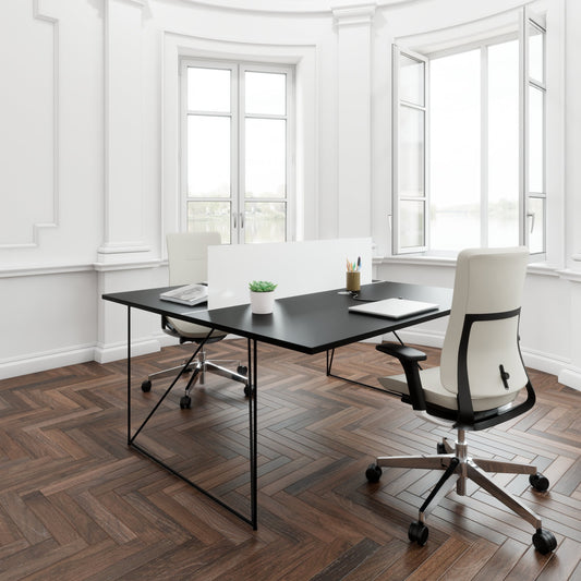 AIR DUO team desk | 1600 x 1600 mm, electrified, black