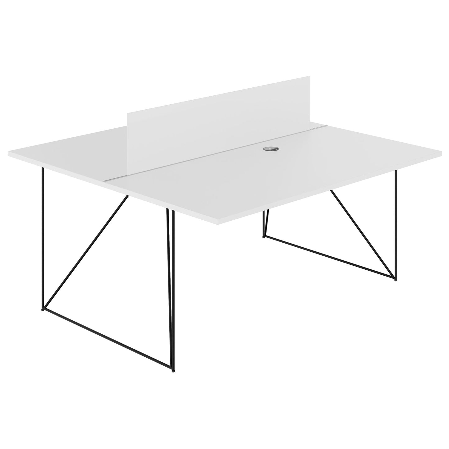AIR DUO Desk del team | 1600 x 1600 mm, elettrificato, bianco