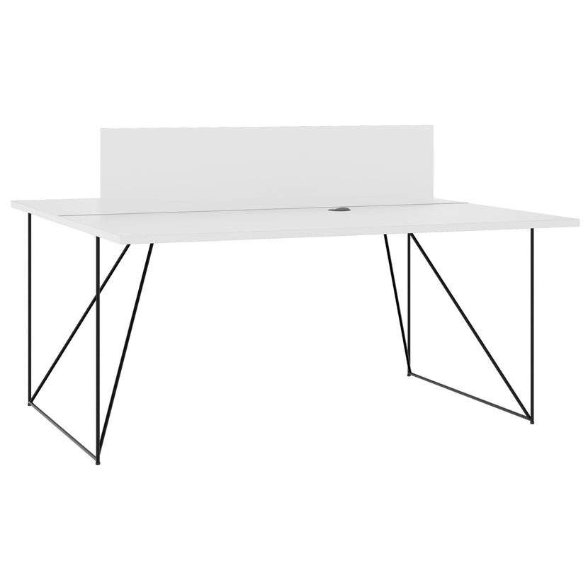 AIR DUO Team-Schreibtisch | 1600 x 1600 mm, elektrifiziert, Weiss