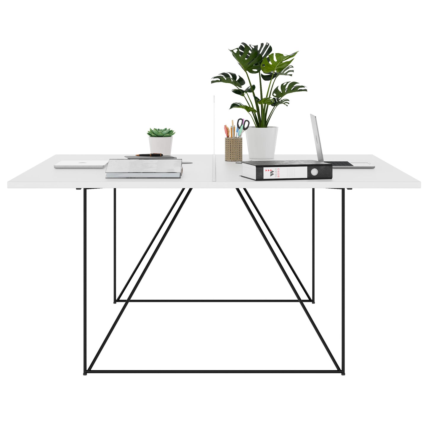 AIR DUO Desk del team | 1600 x 1600 mm, elettrificato, bianco