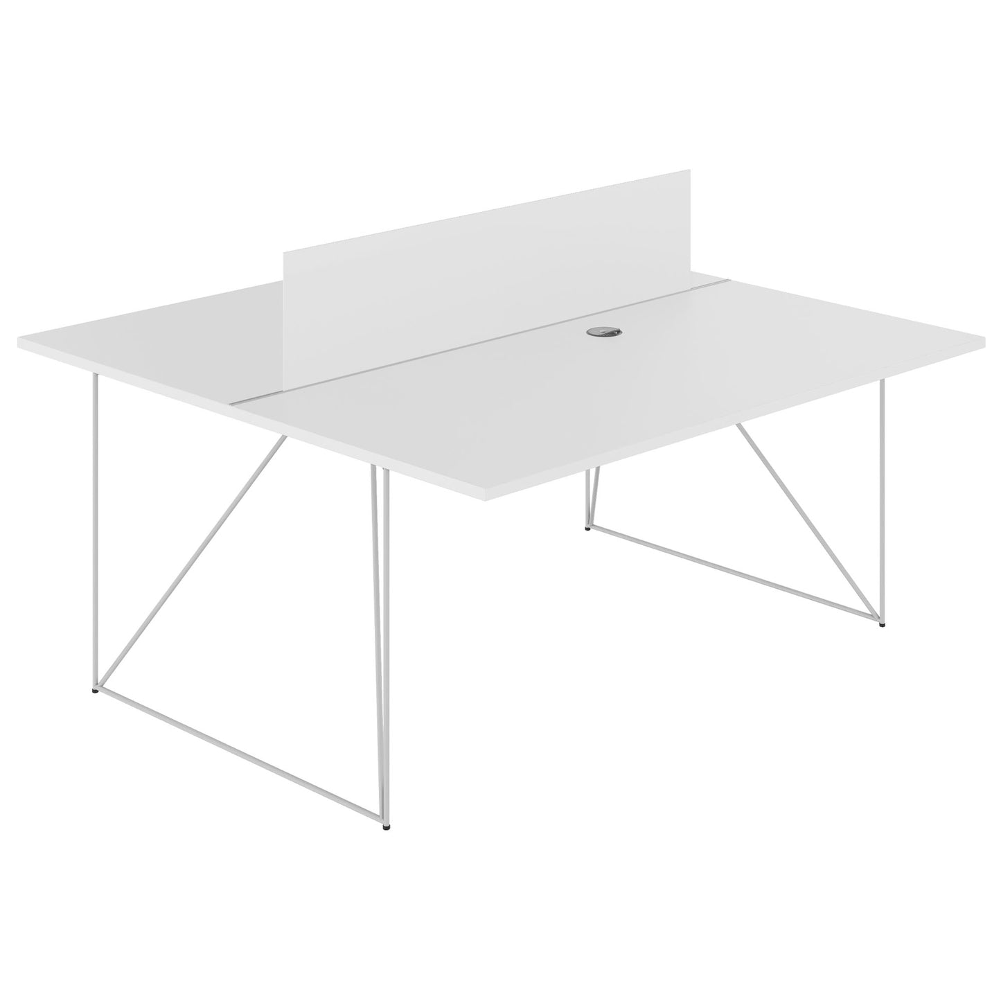 AIR DUO Desk del team | 1600 x 1600 mm, elettrificato, bianco