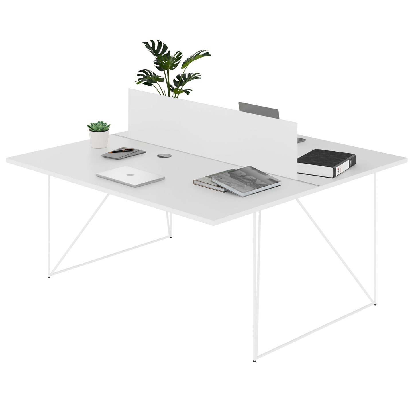 AIR DUO Desk del team | 1600 x 1600 mm, elettrificato, bianco