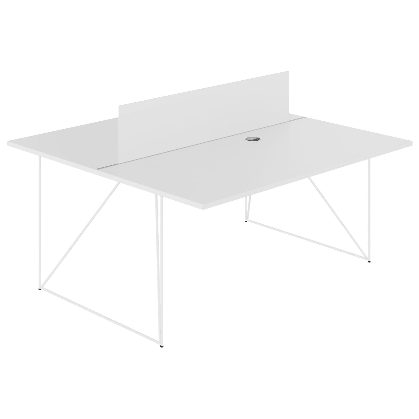 AIR DUO Desk del team | 1600 x 1600 mm, elettrificato, bianco