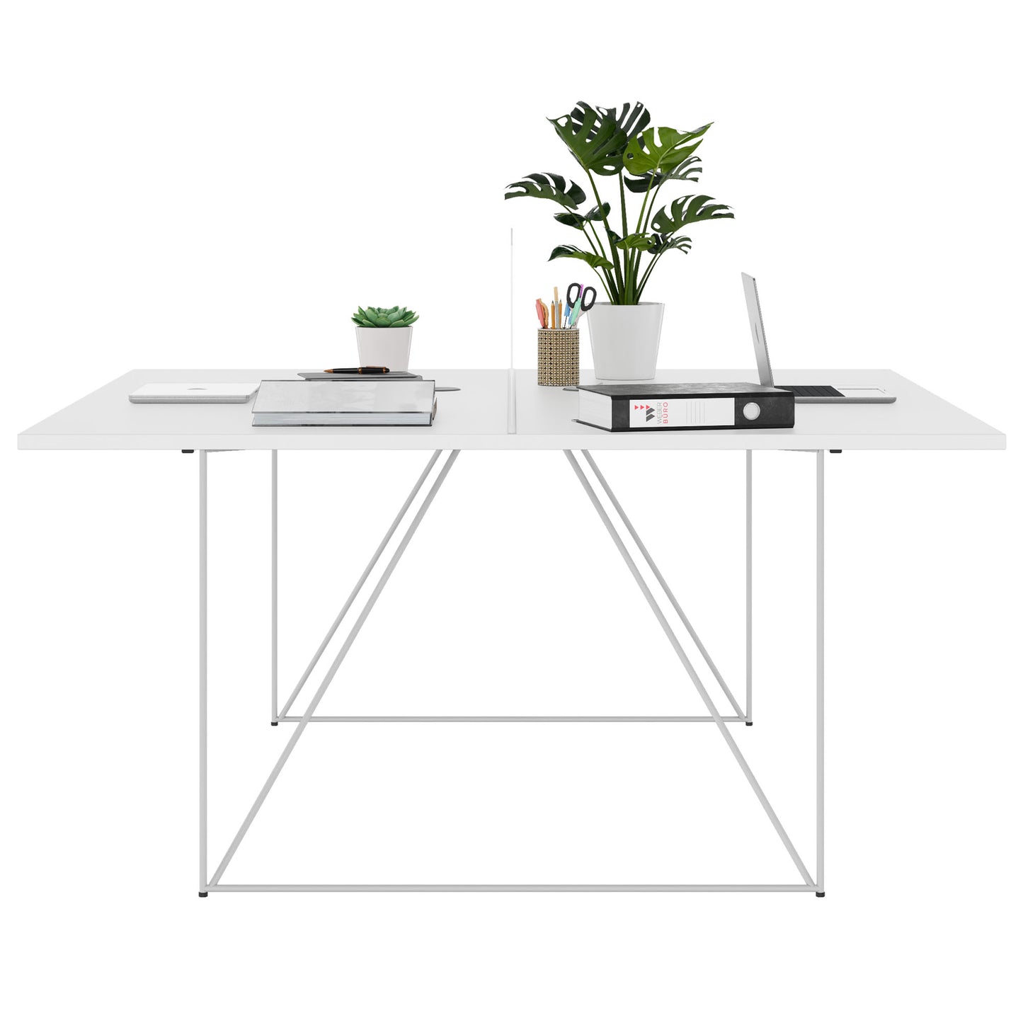 AIR DUO Desk del team | 1600 x 1600 mm, elettrificato, bianco