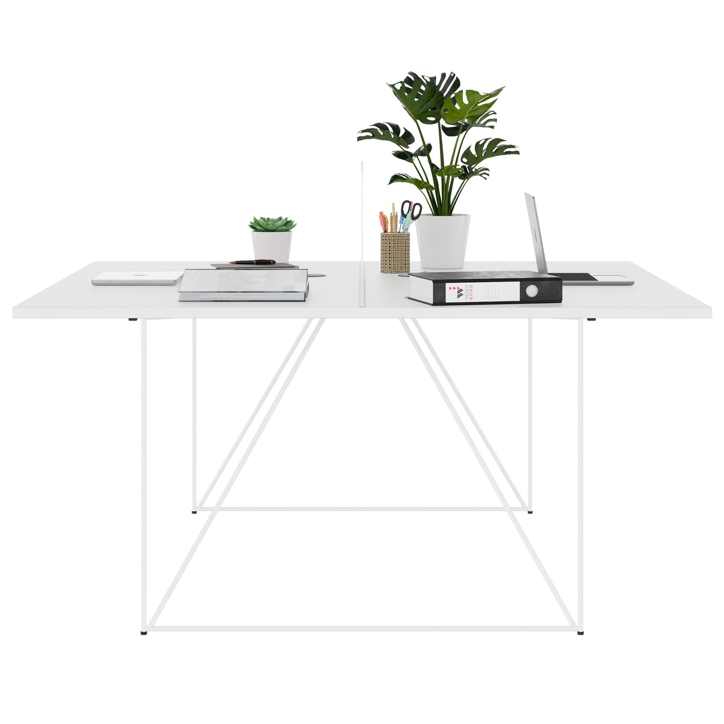 AIR DUO Desk del team | 1600 x 1600 mm, elettrificato, bianco