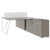 AIR DUO team desk with sideboards | 1600 - 2000 x 3200 mm, electrified, Cubanite gray