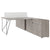 AIR DUO Desk del team con sideboard | 1600 - 2000 x 3200 mm, elettrificato, grigio di quercia nordica