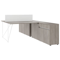 Bureau d'équipe AIR DUO avec buffets | 1600 - 2000 x 3200 mm, électrifié, chêne du nord gris